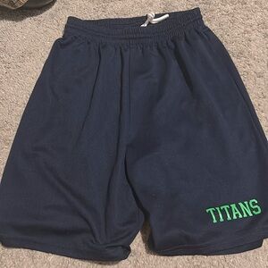 school branded shorts for boys dark blue color